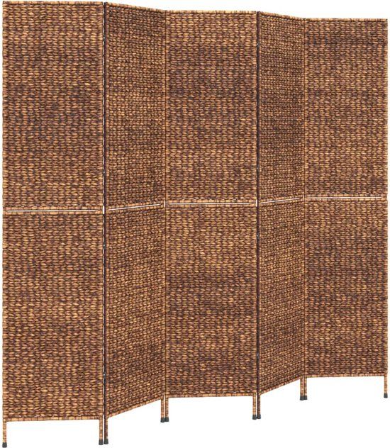 vidaXL Kamerscherm met 5 panelen - 205x180 cm - Waterhyacint - Bruin
