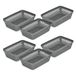 Glad Plastic opbergmandset - multifunctionele ladebakken, keukenvoorraadbakken en badkamerbakken - 6-pack middelgrote organisatoren, grijs