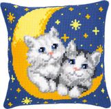 Vervaco Kruissteekkussen kit - Poesjes op de maan - PN-0008678