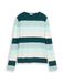 Tom Tailor - Gebreide trui met ronde hals - Maat S - green mint white stripe