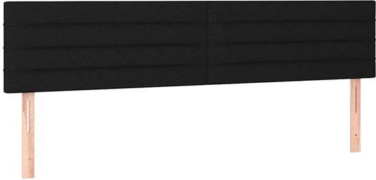 vidaXL Hoofdbord Stof Zwart 200x5x78/88 cm