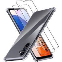 Phonillico® Schokbestendig hoesje voor Samsung Galaxy A34 5G en 2 Tempered Glasses