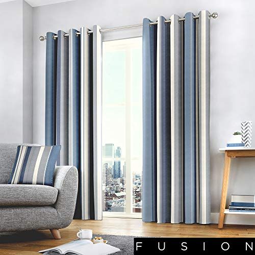 Fusion Twee gordijnpanelen - Blauw - B 117 cm x D 183 cm