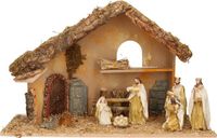 Kaemingk B.V. Crèche complète avec 8x pièces de crèche - 50 x 23 x 31 cm - bois/polyrésine
