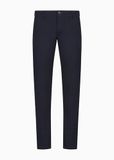 Armani Exchange Essential Cotton Poly Satin Men's Trousers Dark Blue