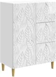 vidaXL Dressoir Hoogglans Wit 66 x 34,5 x 90 cm Bewerkt hout