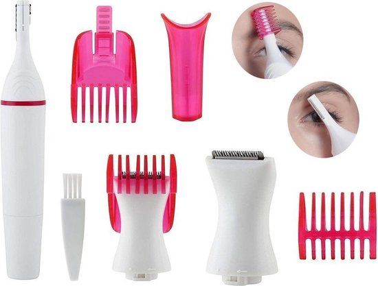 Sweet Body Trimmer voor Vrouwen - Gezichtshaar Verwijderen - Precisietrimmer - Wenkbrauw Scheermesje - Wit/Roze