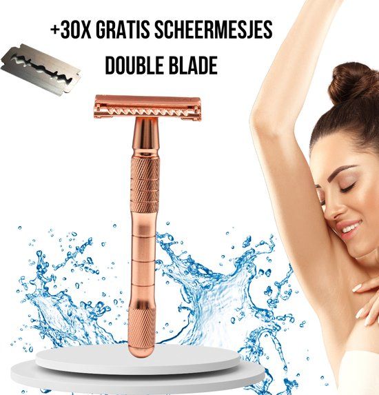 Safety Razor - Rosé Goud - 50 Scheermesjes - Klassiek - Unisex