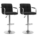 VidaXL Barstoelen 2 st stof zwart