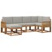 vidaXL - Buiten - bank - set - 6 - st - Naturel - en - lichtgrijs - Polyester