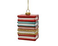 Decoris Kerst ornament boek 7.9cm multi