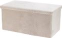 Storagesolutions Pouf en velours avec rangement MODUS, 76 x 38 x 38 cm, Blanc