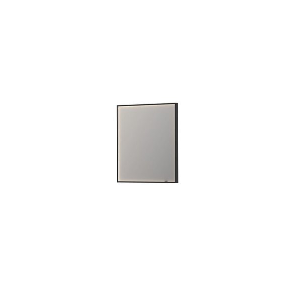 Ink Spiegels Spiegel SP19 rechthoek in stalen kader incl dir LED. verwarming. color changing. dimbaar en schakelaar 80x70cm Mat zwart 8409035