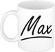 Bellatio Decorations Max Naam koffiemok - beker - met sierlijke letters - wit