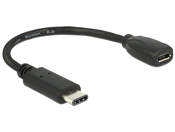 DeLOCK 65578 USB-kabel - USB-C naar Micro-USB B - 0.15m - Zwart