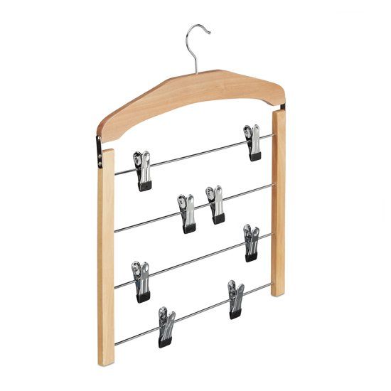Relaxdays rokhanger hout meervoud - broekhanger - kledinghanger - antislip - klerenhanger Pak van 1