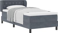 vidaXL Boxspring bed met matras Donkergrijs 100 x 200 cm Fluweel