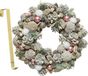 Decoris Couronne de Noël - décoré - 34 cm - Plastique - Incl. Cintre de porte en laiton