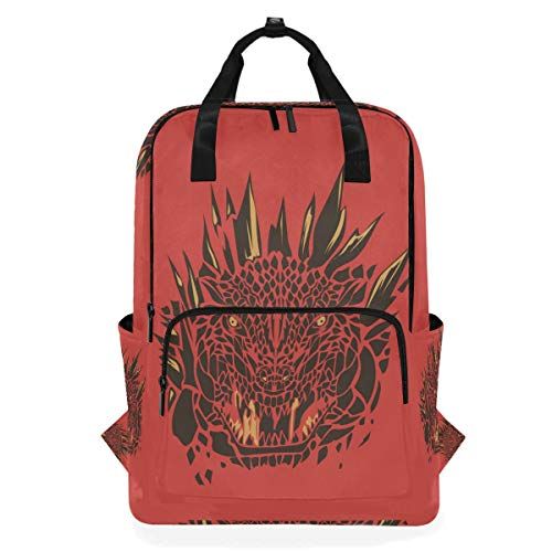 MONTOJ Reizen Rugzak Rood Fierce Luipaard Gezicht School Rugzak