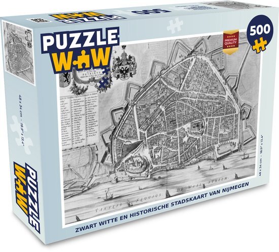 MuchoWow Puzzel Stadskaart - Nijmegen - Antiek - Legpuzzel - Puzzel 500 stukjes - Plattegrond