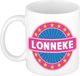 Bellatio Decorations Lonneke voornaam koffiemok beker wit/roze 300 ml