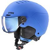 uvex rocket jr visor - skihelm voor kinderen - met vizier - individueel passysteem - blue matt - 54-58 cm