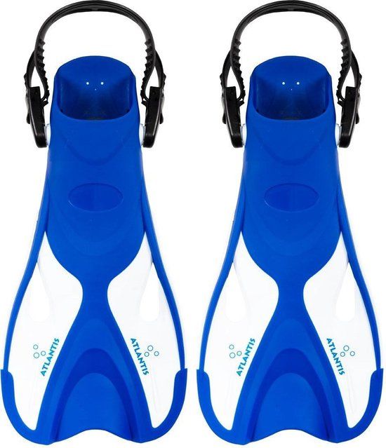 Atlantis Dolphin Zwemvliezen - Volwassenen - Blauw/Wit - Maat 36-41 - Kunststof