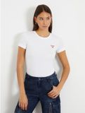 Guess Fitted Short Sleeve Crew Neck Tee Wo - White Shirts