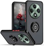 Matte Oppo Matte hoes met zwarte rand en 360° draaibare ring voor Oppo Reno 12FS 4G / 12 FS 5G