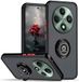 Matte Oppo Matte hoes met zwarte rand en 360° draaibare ring voor Oppo Reno 12FS 4G / 12 FS 5G