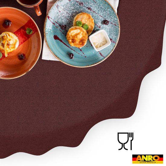 ANRO Tafelkleed Effen linnenlook Meerkleurig Ovaal 200x140cm Rechte rand Afwasbaar Waterafstotend