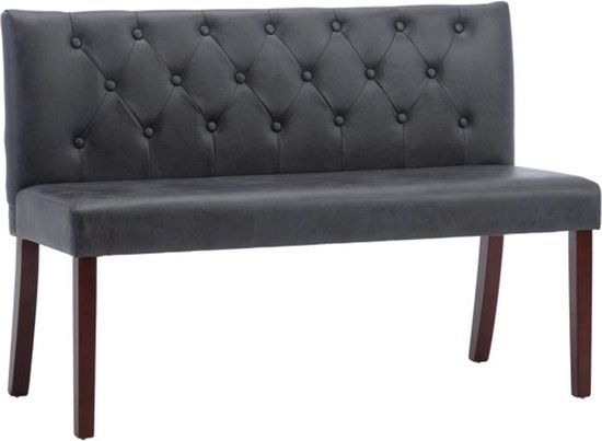 vidaXL Bankje 120 cm kunstsuède grijs