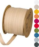 Halbach Seidenbänder Katoenen band, 10 mm x 30 m, geweven 100% katoen, linten om te knutselen, per meter, decoraties, handwerk, biasband naaiwerk, kleur: zand