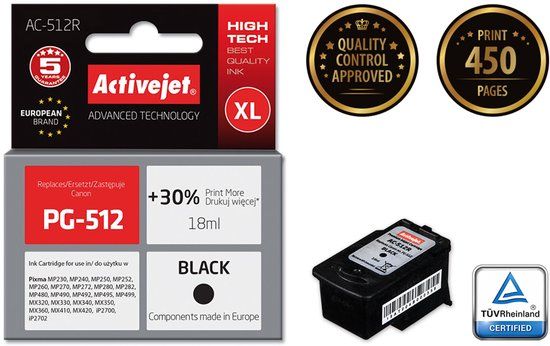 ActiveJet AC-512R Zwart Inkt Cartridge