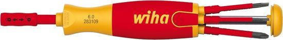 Wiha LiftUp electric Schroevendraaier met bitmagazijn - Phillips, PlusMin/Pozidriv, sleufkop - 6 slimBits - 38613
