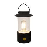 Idena 50125 - LED camping lantaarn in zwart, op batterijen en snoerloos, lamp voor binnen en buiten, dimbaar, ca. 19 cm, draagbaar licht