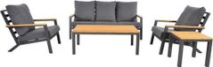 Lesli Living Loungeset Donnan Aluminium Donkergrijs/Antraciet 4-zits