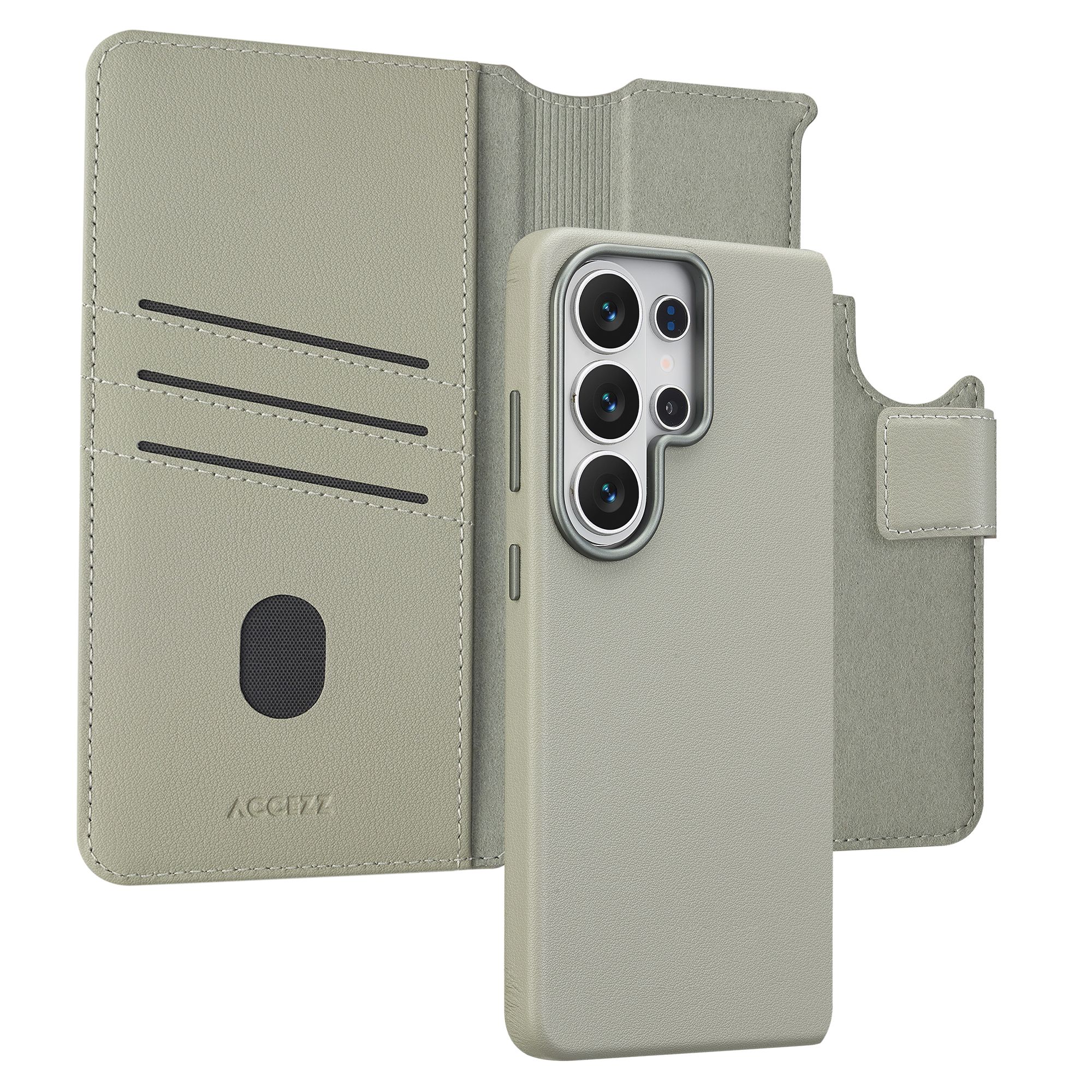 Accezz Leather Bookcase 2-in-1 met MagSafe Samsung Galaxy S26 Ultra - Light Grey