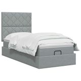 vidaXL Ottoman bed met matras, lichtgrijs, 100 x 200 cm, gestoffeerd
