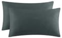 TRANKIELO® - Taie d'oreiller set van 2 - 40 x 60 cm - Microfibre anthracite - Respirant et infroissable