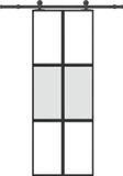 vidaXL Schuifdeur met beslag 76x205 cm gehard glas en aluminium