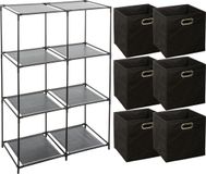 Zeller Kastmandjes/opberg manden - zwart - 6x stuks van 29L