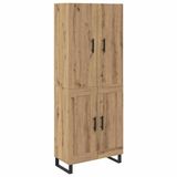 vidaXL Hoge kast, 2 stuks, ambachtelijke eikenhoutlook, 69,5 x 34 x 180 cm