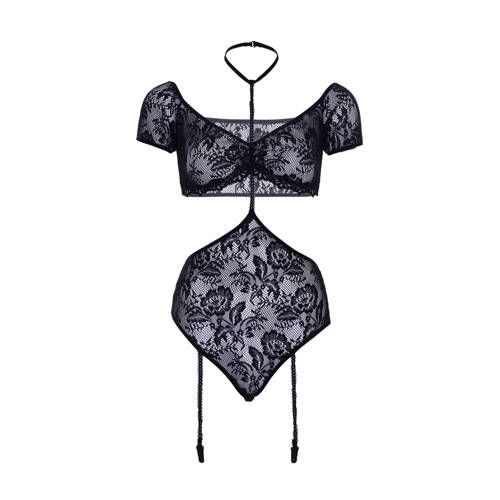 Leg Avenue lingerieset 2-delig met kant zwart - Zwart