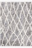 Safavieh Marokkaans Shaggy Geweven Tapijt voor Binnen, Berber Fringe Shag Collectie, BFG628, in Grijs & Crème, 122 X 183 cm