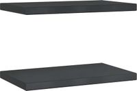 vidaXL Wandplanken, 2 stuks, 50 x 30 cm, zwart, roestvrij staal