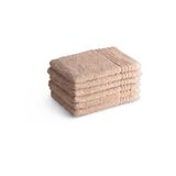SeaShell supreme washand - 6 stuks - 16x21cm - sand - 100% egyptisch katoen - 650 gram/m2