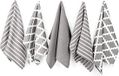Penguin Home® Katoen Theedoek 5-Delig Set, 65 cm Lengte x 45 cm Breedte, Grijs