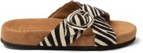 Lazamani Kaja Dames Slippers Raffia Wit
