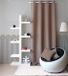 HomeMaison Effen gordijn met zeilringen Taupe Polyester Inbetween gordijn